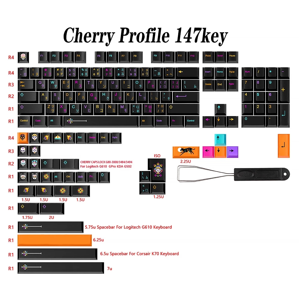 Keycaps Cherry Profile Pbt - 1ชุด GMK Mictlán Keycaps เชอร์รี่โปรไฟล์ PBT