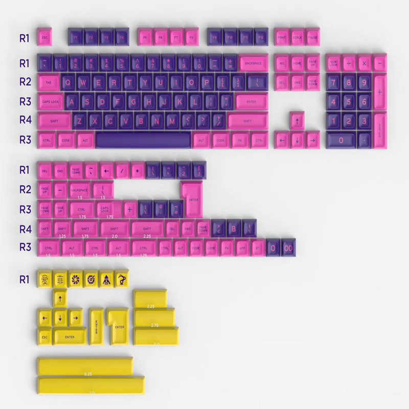 Keycaps Set Sa Profile Abs - 172ปุ่ม/ชุด SA Profile ABS Double Shot