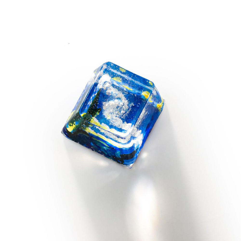Keycaps Artisan Resin Handmade - คีย์แคปเรซิ่นลายภาพวาดสตาร์รี่ไนท์ งานแฮนด์เมด ภาพวาดสีน้ำมัน DIY ของขวัญสำหรับคีย์บอร์ดแบบกลไก