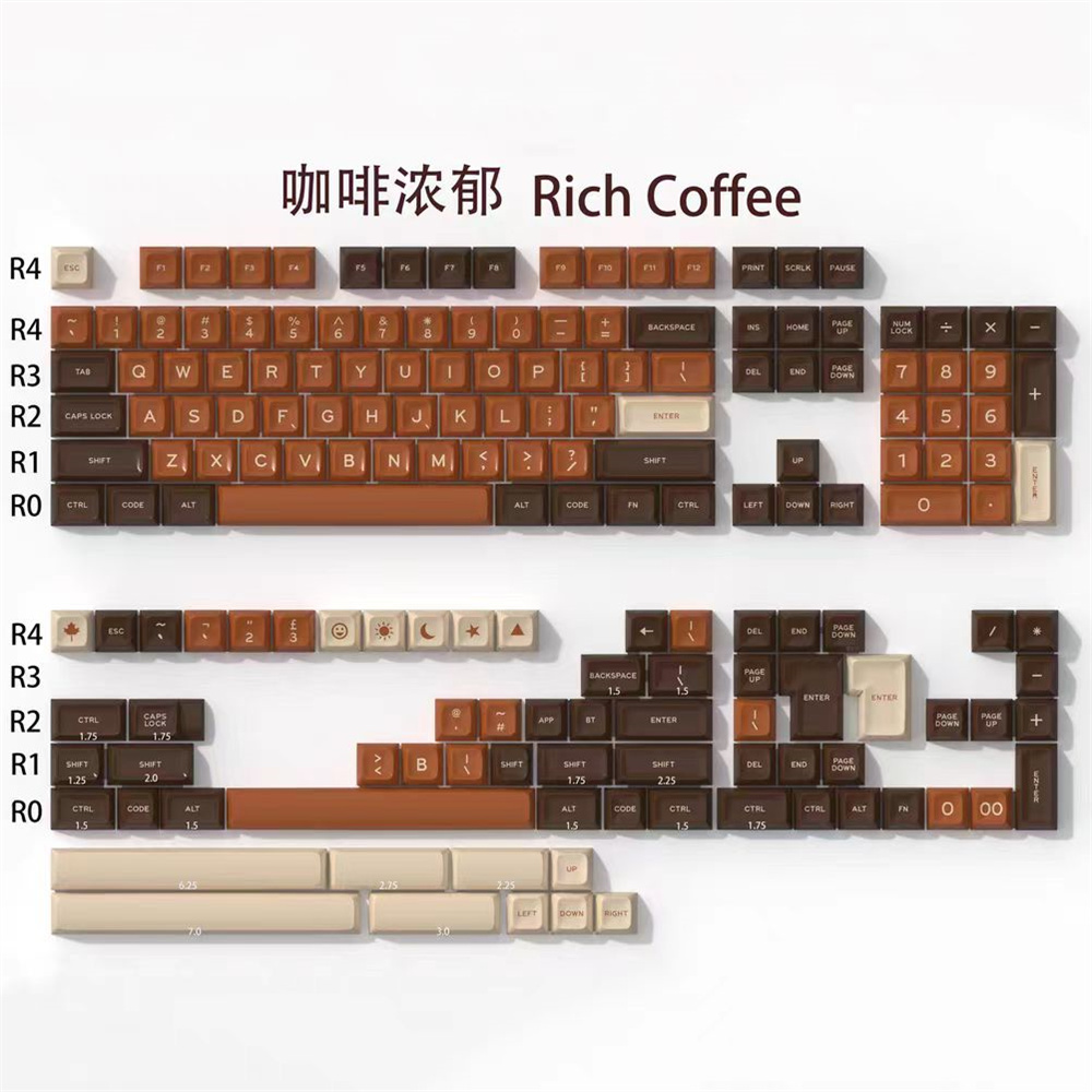 Keycaps Set Sa Profile Abs - Rich Coffee Keycap ชุด Double Shot