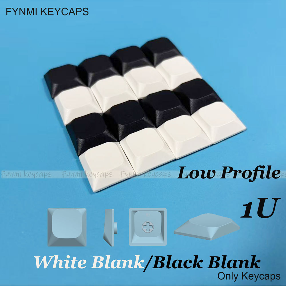 Keycaps Low Profile Choc - ฟินมี 1/1.25/1.5/1.75/2/2.25/2.75/6.25U โปรไฟล์ต่ำสีดำ/สีขาวปุ่มกดเปล่าสำหรับเกเตอรอน/ไคลห์สวิตช์คีย์บอร์ดแบบกลไก