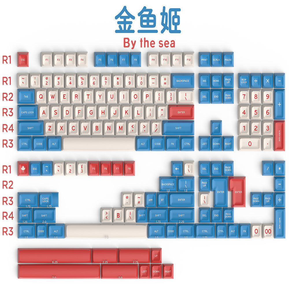 Keycaps Set Sa Profile Abs - 172คีย์โดยทะเลคีย์หมวก ABS โปรไฟล์คู่ยิงได้ชุดคีย์บุคลิก gmk โคลนสำหรับ Gateron