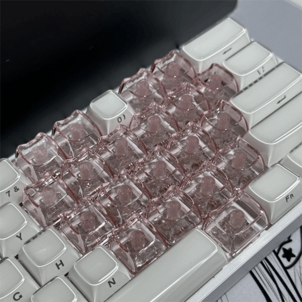 Keycaps Blank Pbt 1U - คีย์แคปใสรูปแมว 10 ชิ้น รุ่นใหม่ PBT 1U