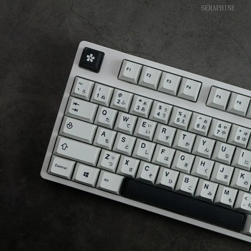 Keycaps Pbt Double Shot 104 Keys - ชุดปุ่มกด PBT สีขาวสไตล์มินิมอล 129 ปุ่ม สำหรับคีย์บอร์ดเชอร์รี่แบบกลไก