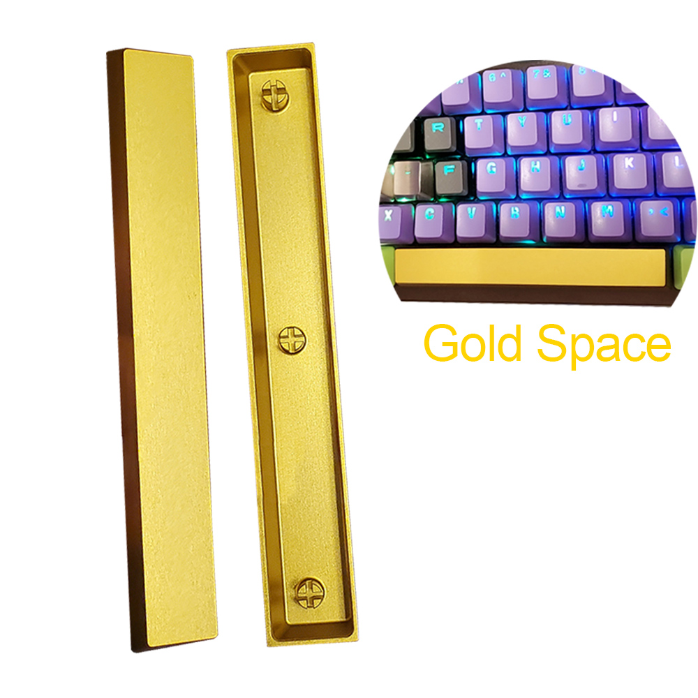 Keycaps Spacebar 6.25U Custom - ปุ่มกดโลหะสีทองแบบกำหนดเอง CNC ปุ่มเว้นวรรคโลหะเปล่า 6.25U OEM สำหรับคีย์บอร์ดแบบกลไก