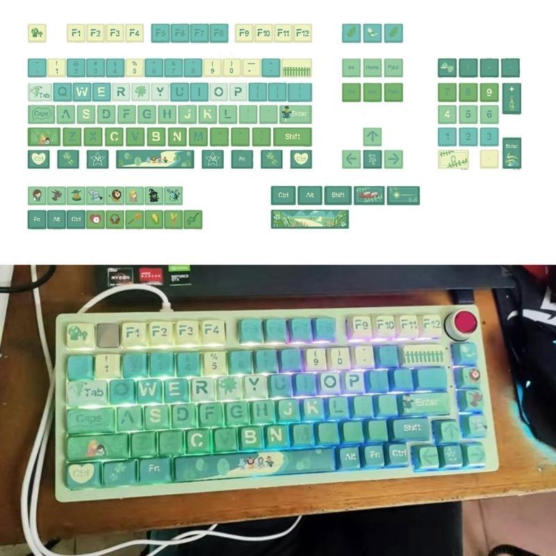 Keycaps Xda Profile Pbt Dye Sub - 127Keys ข้อความเหมือนกับสีเขียว XDA โปรไฟล์ 9.5 มม.