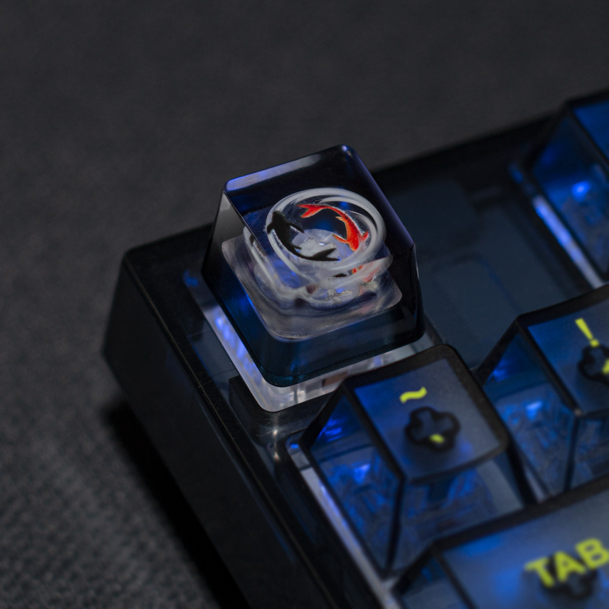 Keycaps Artisan Resin Handmade - 1 ชิ้น แฮนด์เมด ปุ่มกดเรซิ่นรูปปลาสำหรับคีย์ ESC คีย์บอร์ดแบบกลไก