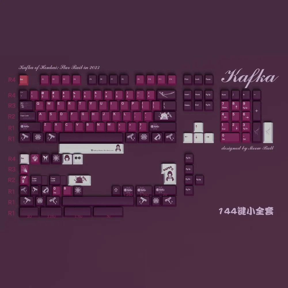 Keycaps Cherry Profile Pbt - คีย์แคปเกม Kafka Honkai Star Rail PBT