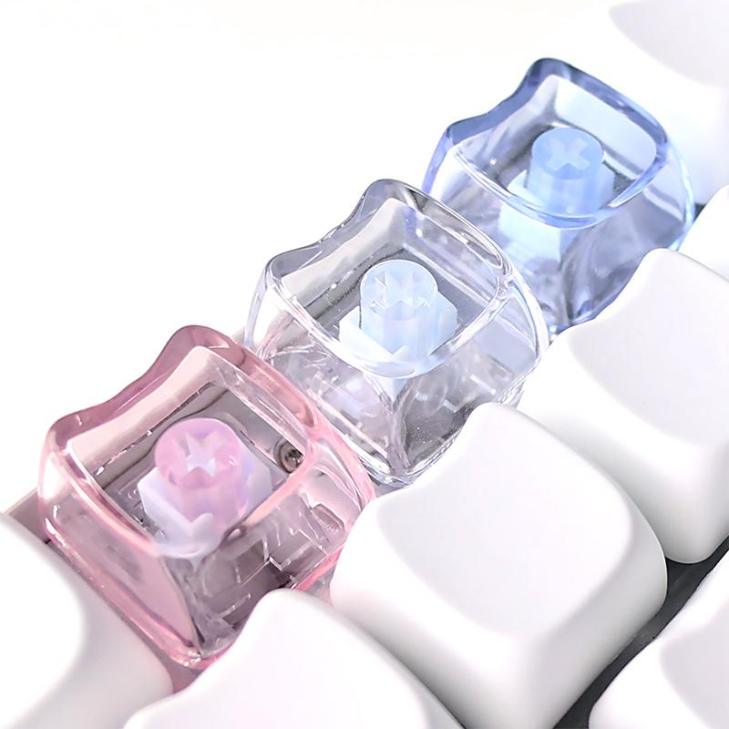 Keycaps Blank Pbt 1U - 10/20 ชิ้น คีย์แคปใสรูปแมวน่ารัก PBT 1U คีย์แคปเปล่าสำหรับพีซี