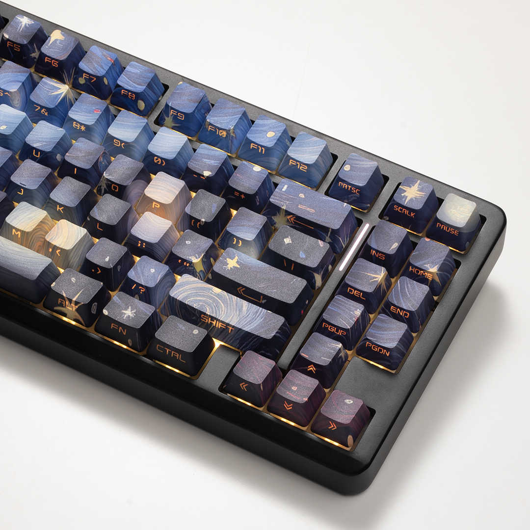 Keycaps Oem Profile 87 Keys - คีย์แคป PBT สำหรับคีย์บอร์ดกลไกแบบปรับแต่งได้ JKDK Starry Sky
