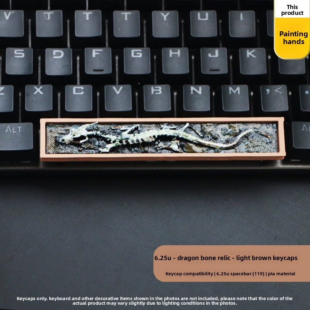 Keycaps Spacebar 6.25U Custom - คีย์แคปธีมตำนานกระดูกมังกร วัสดุ PLA ขนาด 6.25U ปุ่มสเปซบาร์แบบครอสสวิตช์