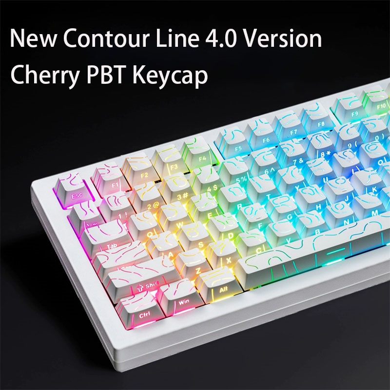 Keycaps Pbt Double Shot 104 Keys - ใหม่ Contour Line 4.0 รุ่น PBT