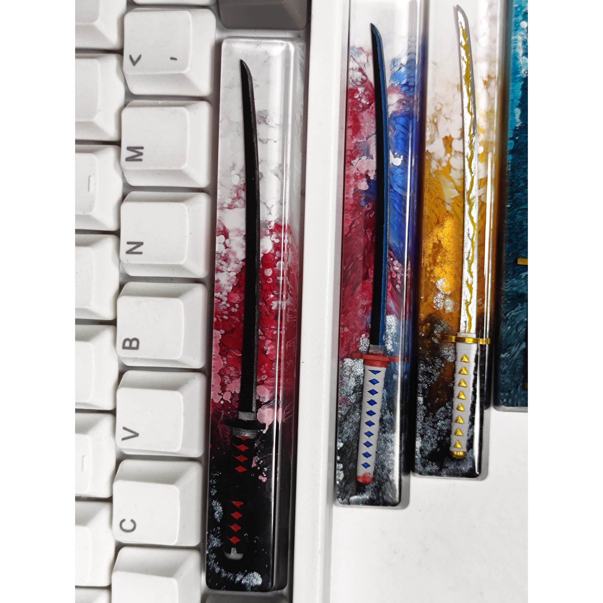 คีย์แคปเรซินงานฝีมือลายคาตานะอ - Keycaps Spacebar 6.25U Custom บทวิจารณ์และราคา