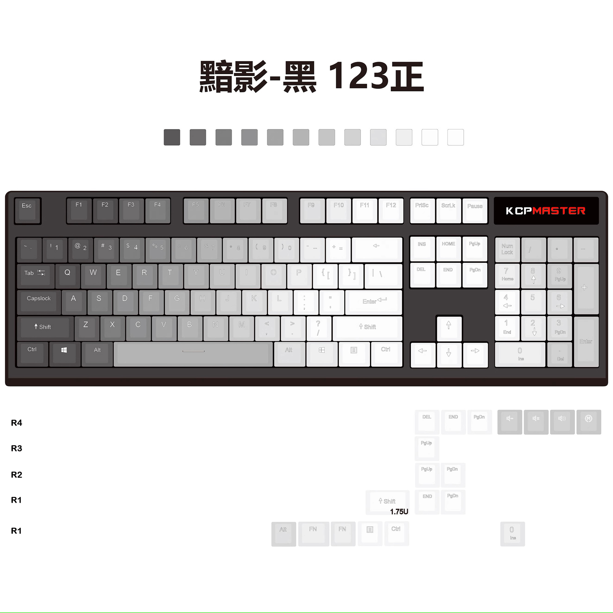 คีย์บอร์ดไล่ระดับสีอายแชโดว์สี - Keycaps Pbt Double Shot 104 Keys บทวิจารณ์และราคา