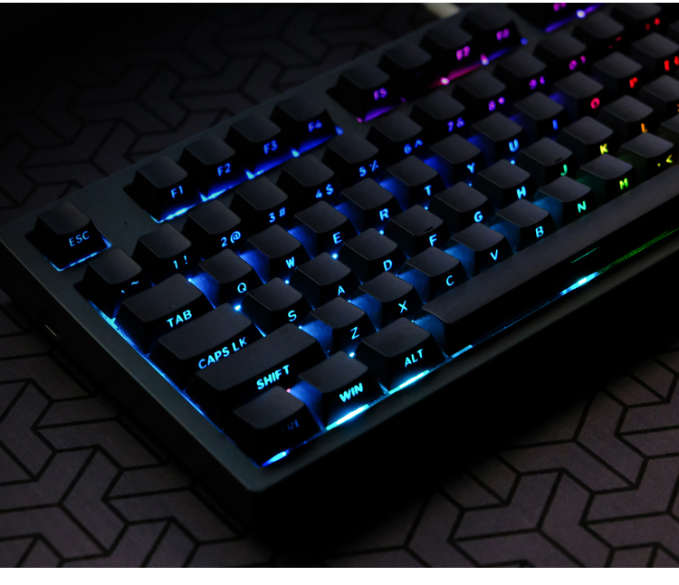 130 คีย์สีดําด้านข้าง Backlit  - Keycaps Oem Profile 87 Keys บทวิจารณ์และราคา
