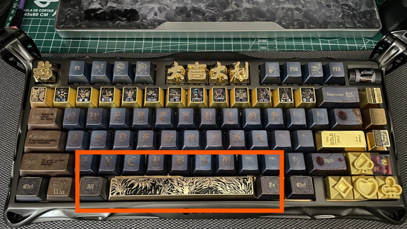 ปุ่มโลหะ 6.25u สำหรับสเปซบาร์  - Keycaps Spacebar 6.25U Custom บทวิจารณ์และราคา