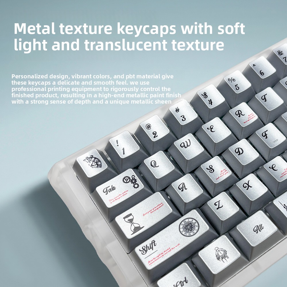 คีย์แคป PBT แบบเมทัลลิกสีเมทัล - Keycaps Oem Profile 87 Keys บทวิจารณ์และราคา