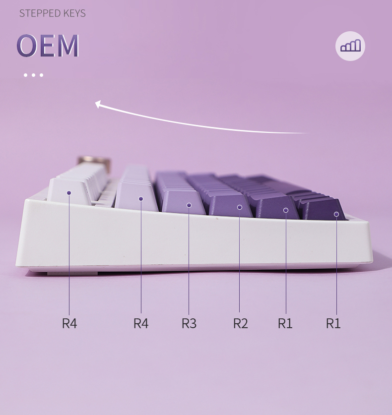Dark กลิ่นหอมสีม่วง Gradient K - Keycaps Oem Profile 87 Keys บทวิจารณ์และราคา