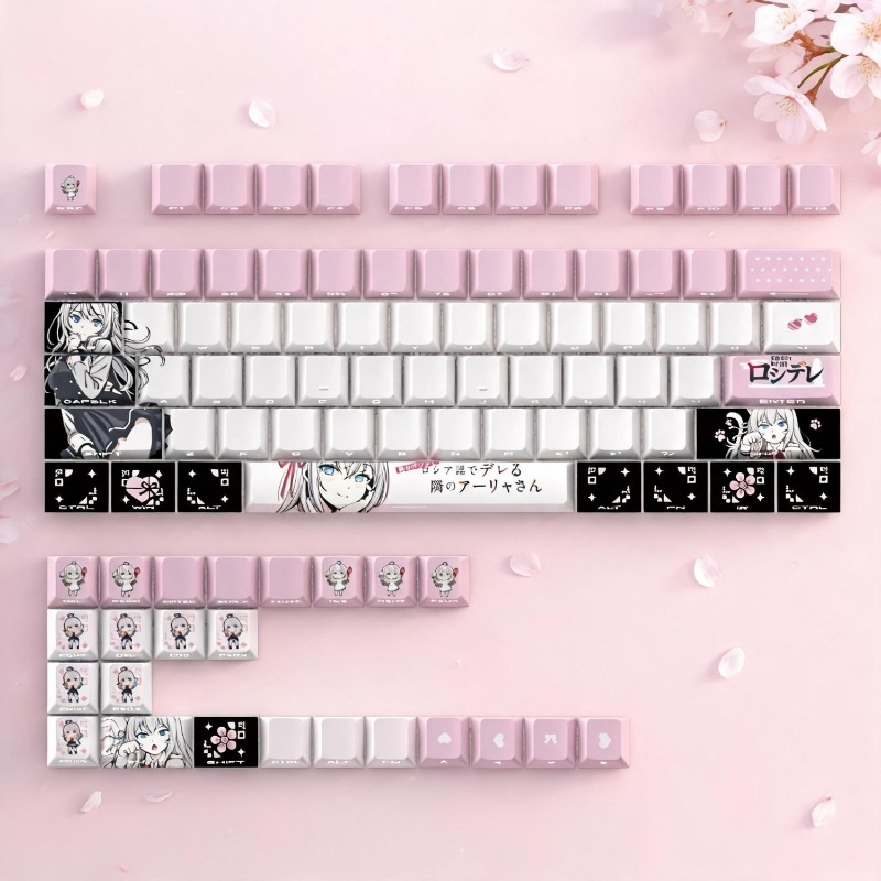 คีย์แคปอนิเมะ Alya วัสดุ PBT โ - Keycaps Oem Profile 87 Keys บทวิจารณ์และราคา