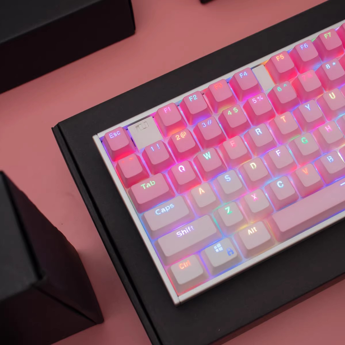 104 คีย์ SAKURA สีชมพู Keycaps - Keycaps Pbt Double Shot 104 Keys บทวิจารณ์และราคา