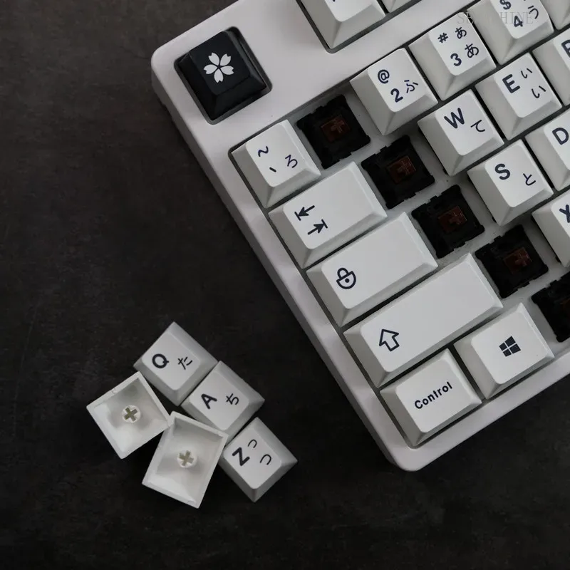 ชุดปุ่มกด PBT สีขาวสไตล์มินิมอ - Keycaps Pbt Double Shot 104 Keys บทวิจารณ์และราคา