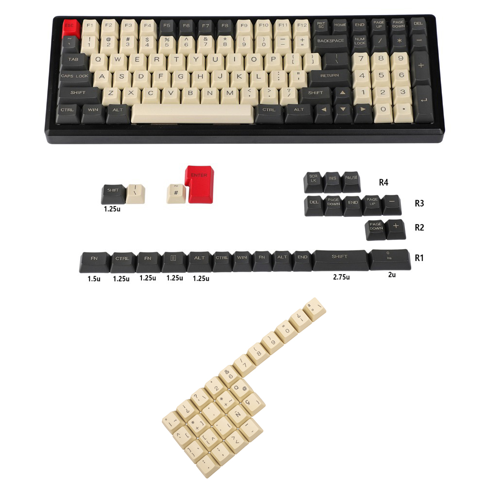 YMDK เลเซอร์แกะสลัก UK อิตาเลี - Keycaps Oem Profile 87 Keys บทวิจารณ์และราคา