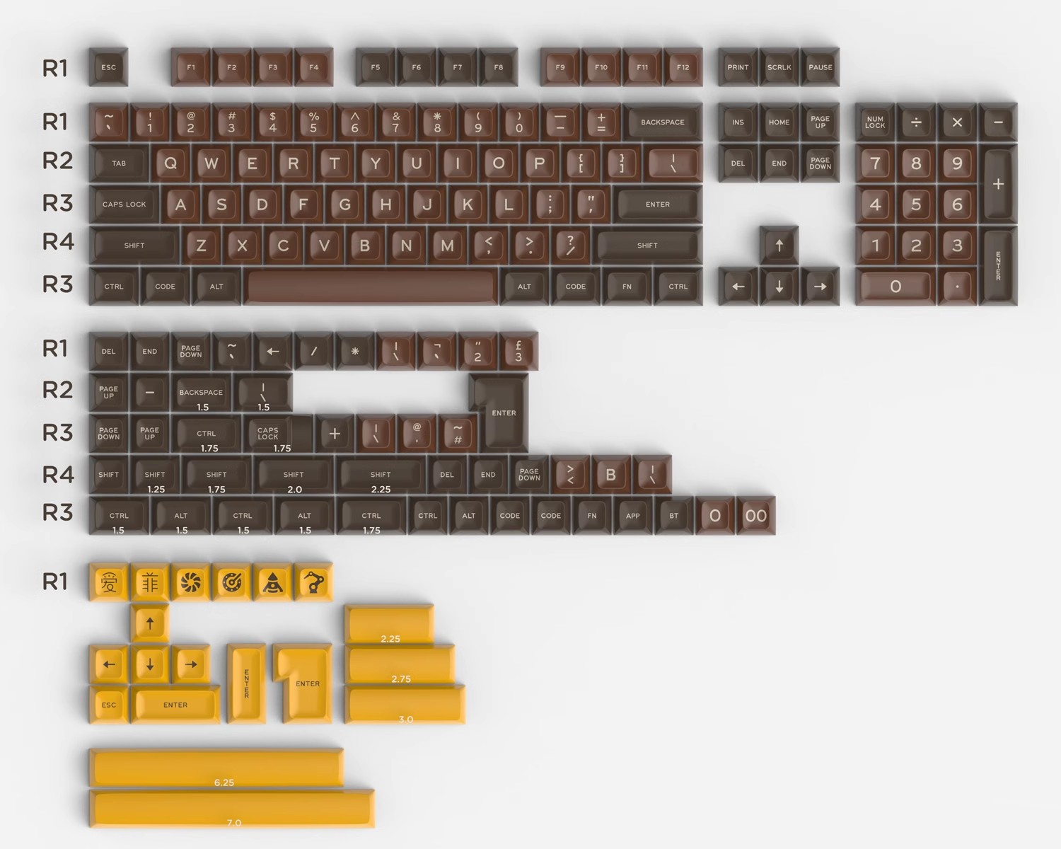 172 ปุ่ม/ชุด Aifei Clone GMK C - Keycaps Set Sa Profile Abs บทวิจารณ์และราคา
