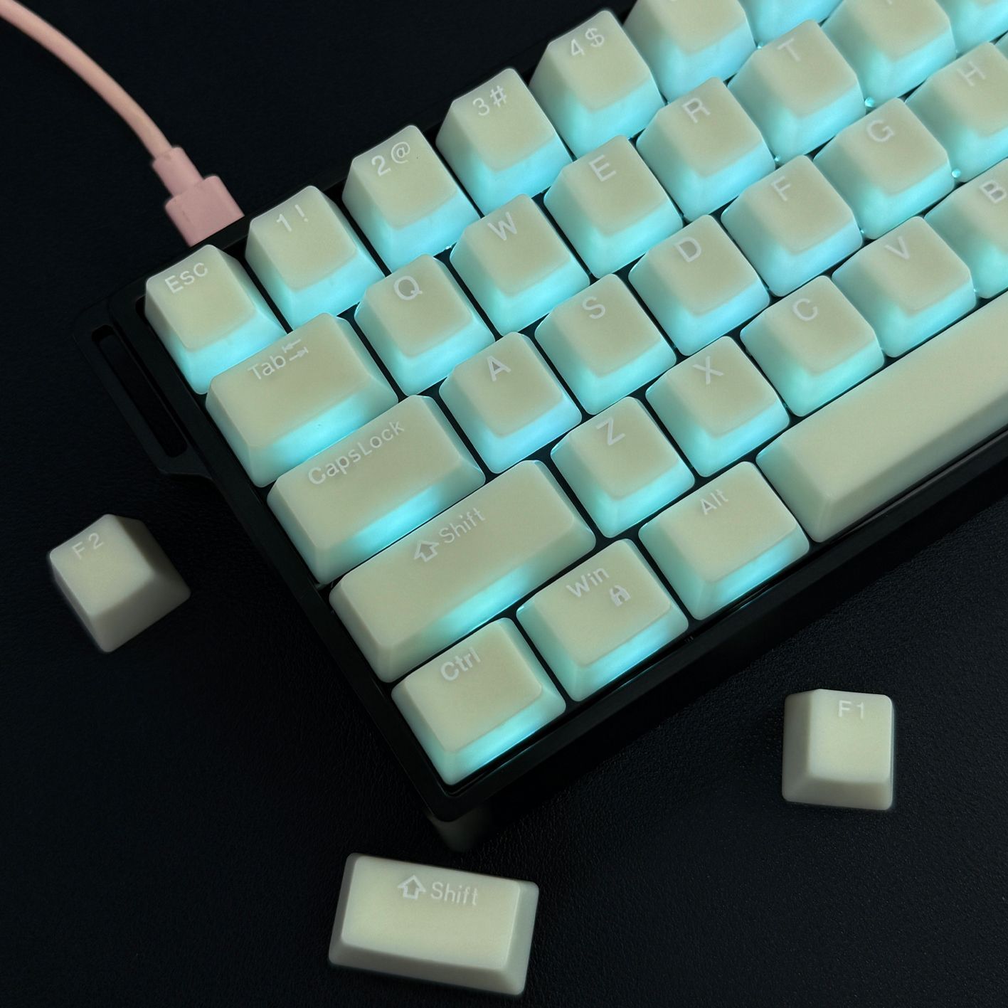 คีย์แคปพุดดิ้งโปร่งแสง 114 ปุ่ - Keycaps Translucent Pudding Rgb บทวิจารณ์และราคา