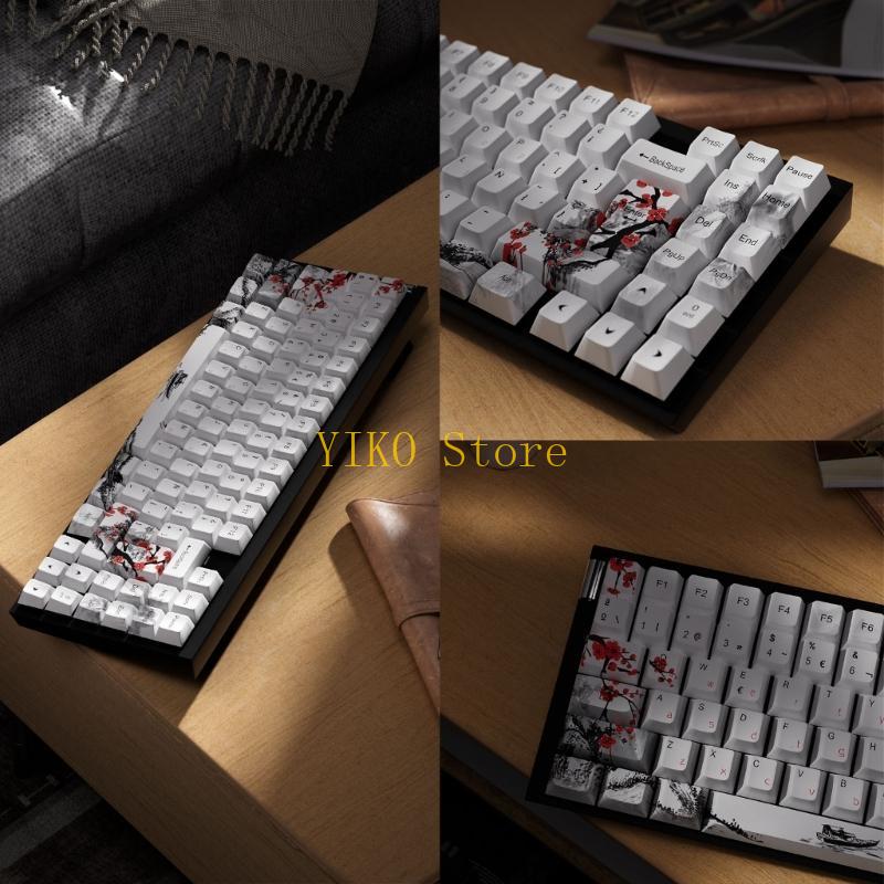 K32C Keycaps Plum Blossom Keyc - Keycaps Oem Profile 87 Keys บทวิจารณ์และราคา