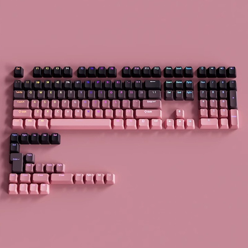 คีย์แคป 134 ปุ่ม สีแดงไล่ระดับ - Keycaps Pbt Double Shot 104 Keys บทวิจารณ์และราคา