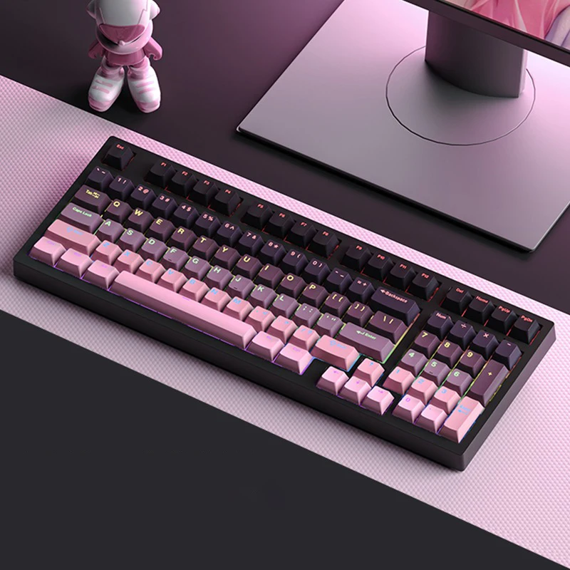 คีย์แคป 134 ปุ่ม สีแดงไล่ระดับ - Keycaps Pbt Double Shot 104 Keys บทวิจารณ์และราคา