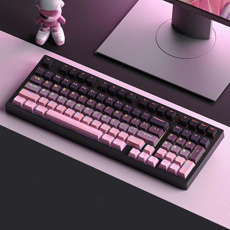 คีย์แคปเรืองแสง RGB แบบกำหนดเอ - Keycaps Pbt Double Shot 104 Keys บทวิจารณ์และราคา